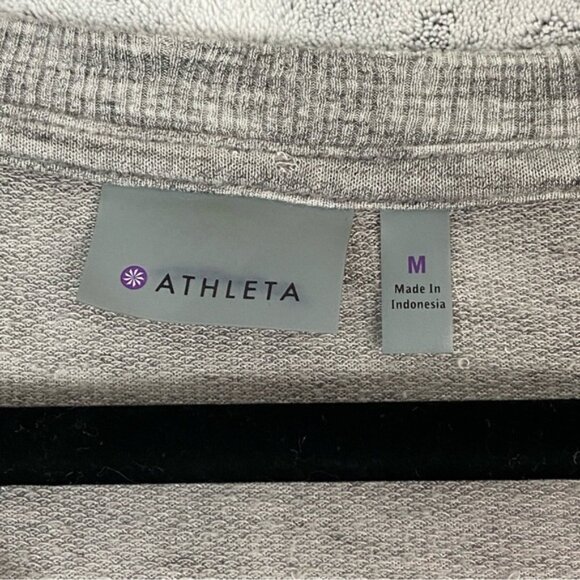 Athleta Cross Front Long Sleeve Top Gray Sz Medium - Picture 4 of 7